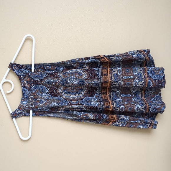 Medium Elodie Tassel Blue and Brown Shirt Top Soft Comfy Lightweight - Picture 7 of 10